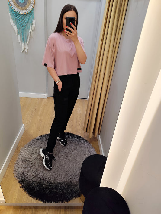 PEPPER crop top coral t-shirt for women 
