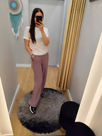 PEPPER taupe flared pants for women
