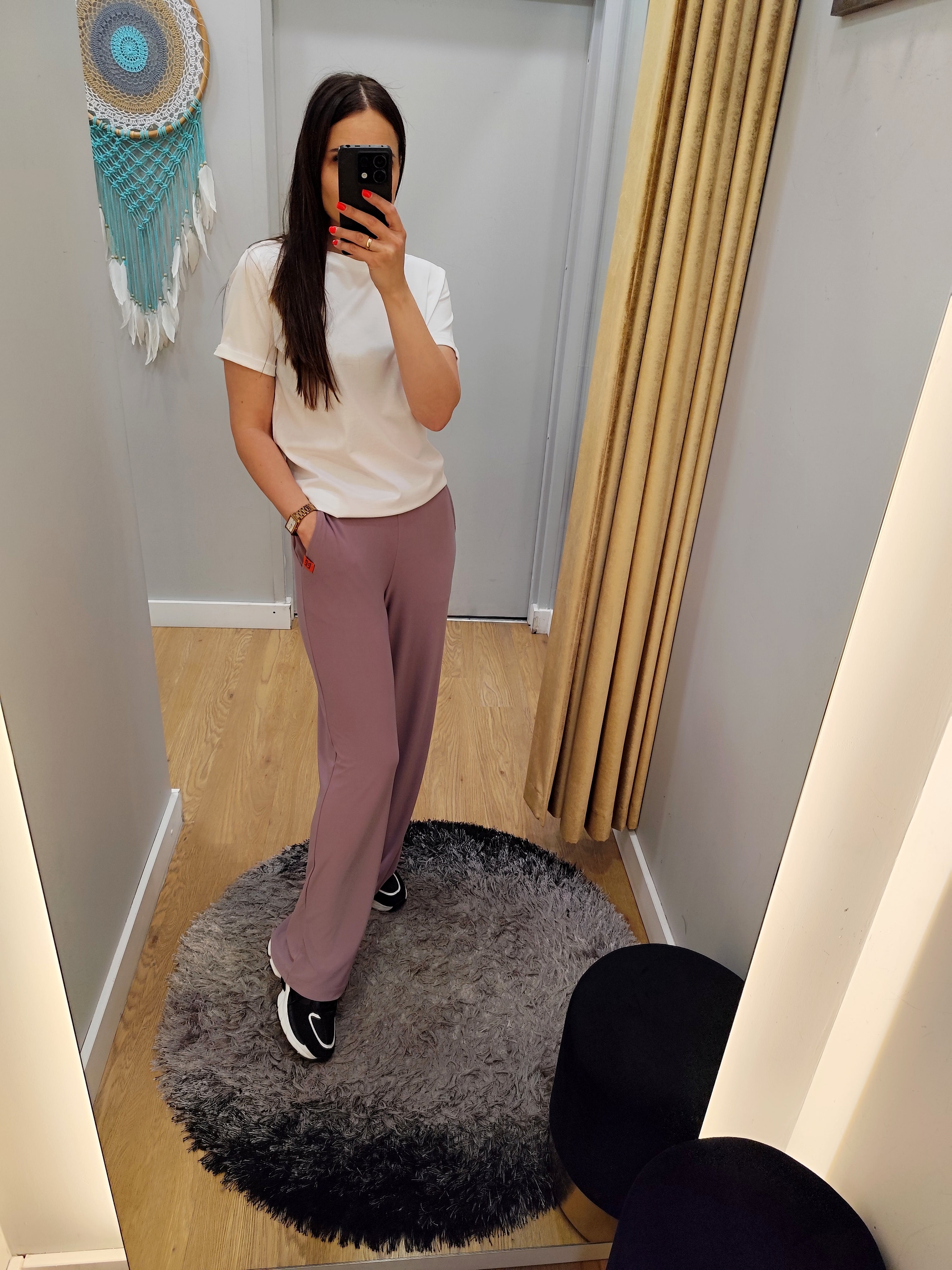 PEPPER taupe flared pants for women