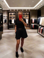 PEPPER Green flared shorts for women