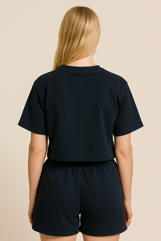 PEPPER Crop Top Navy T-shirt for women