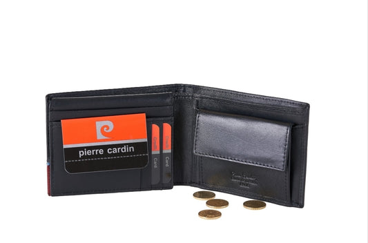 Pierre Cardin natūralios odos juoda piniginė vyrams
