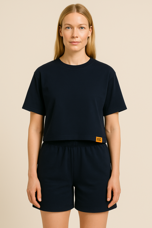 PEPPER Crop Top Navy T-shirt for women
