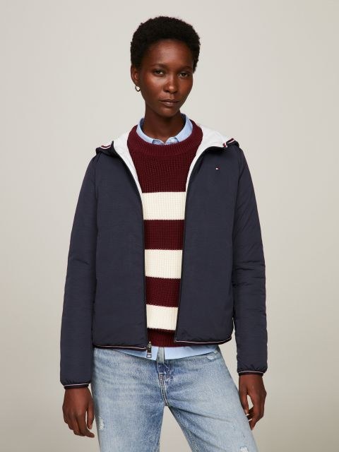 TOMMY HILFIGER dvipusė striukė moterims su gobtuvu
