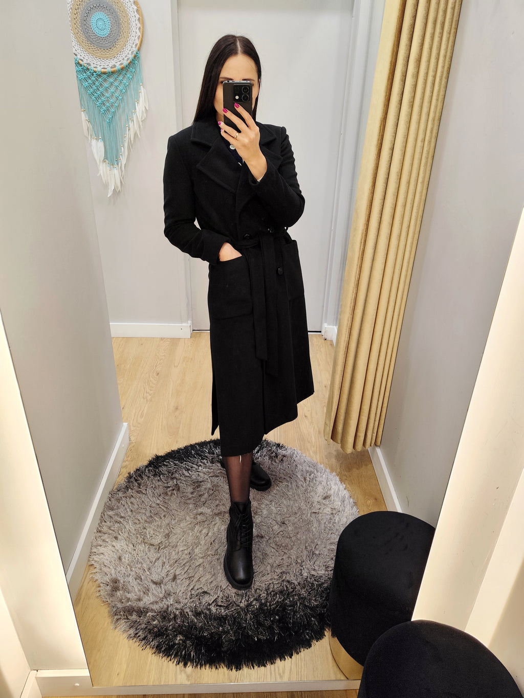 Altamira black coat for women