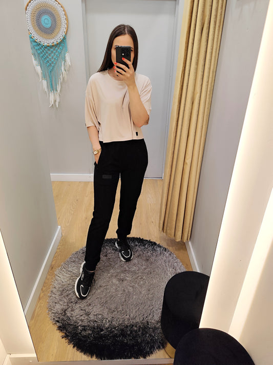 PEPPER crop top cream t-shirt for women 