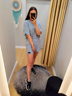 PEPPER crop top blue t-shirt for women