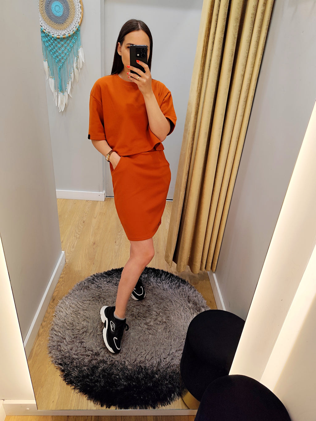 PEPPER orange skirt for women