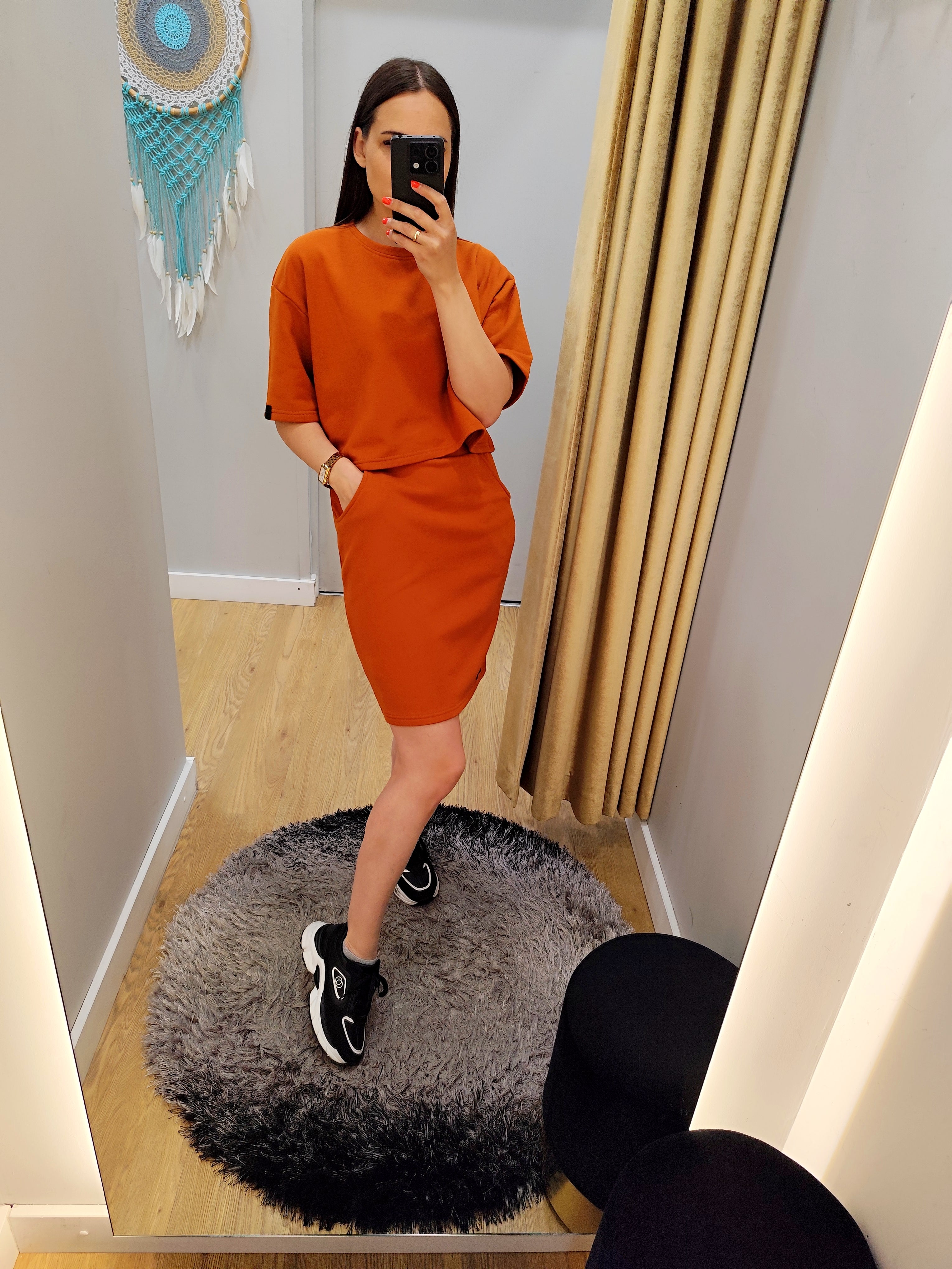 PEPPER orange skirt for women