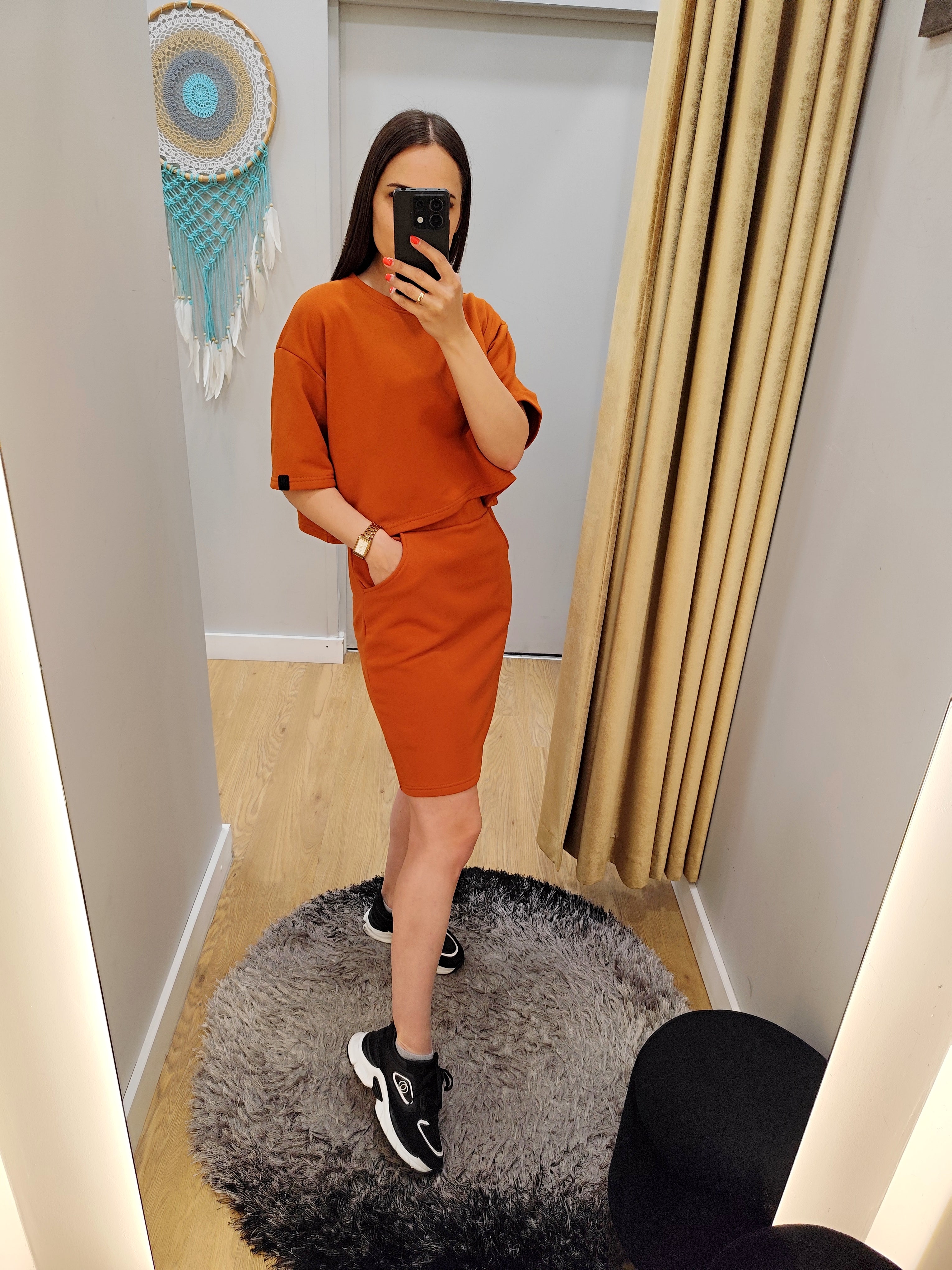 PEPPER orange skirt for women