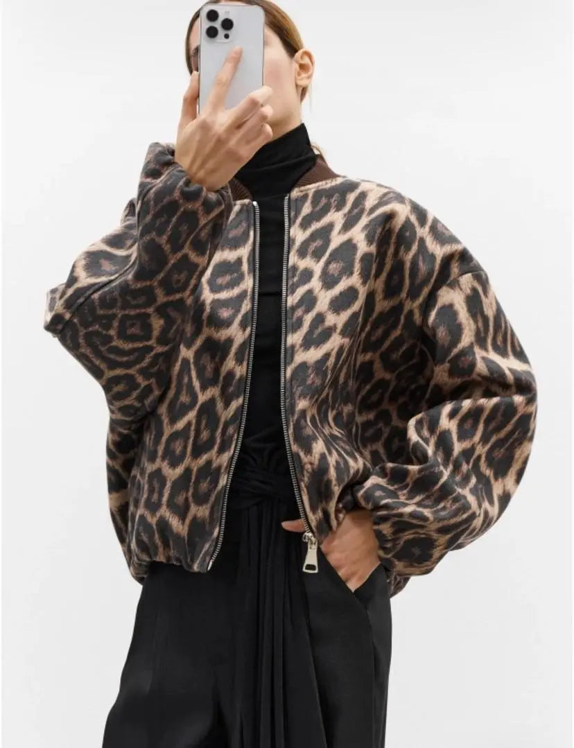 LUMINA brown bomber jacket for women