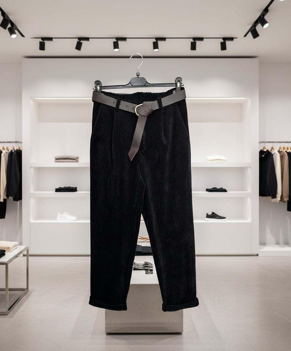 Altamira black corduroy pants for women