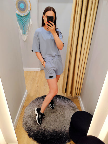 PEPPER blue shorts for women 