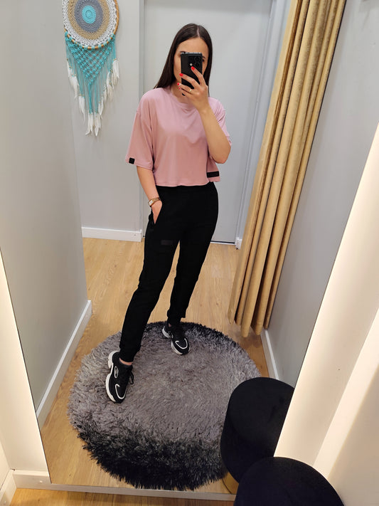 PEPPER crop top coral t-shirt for women 