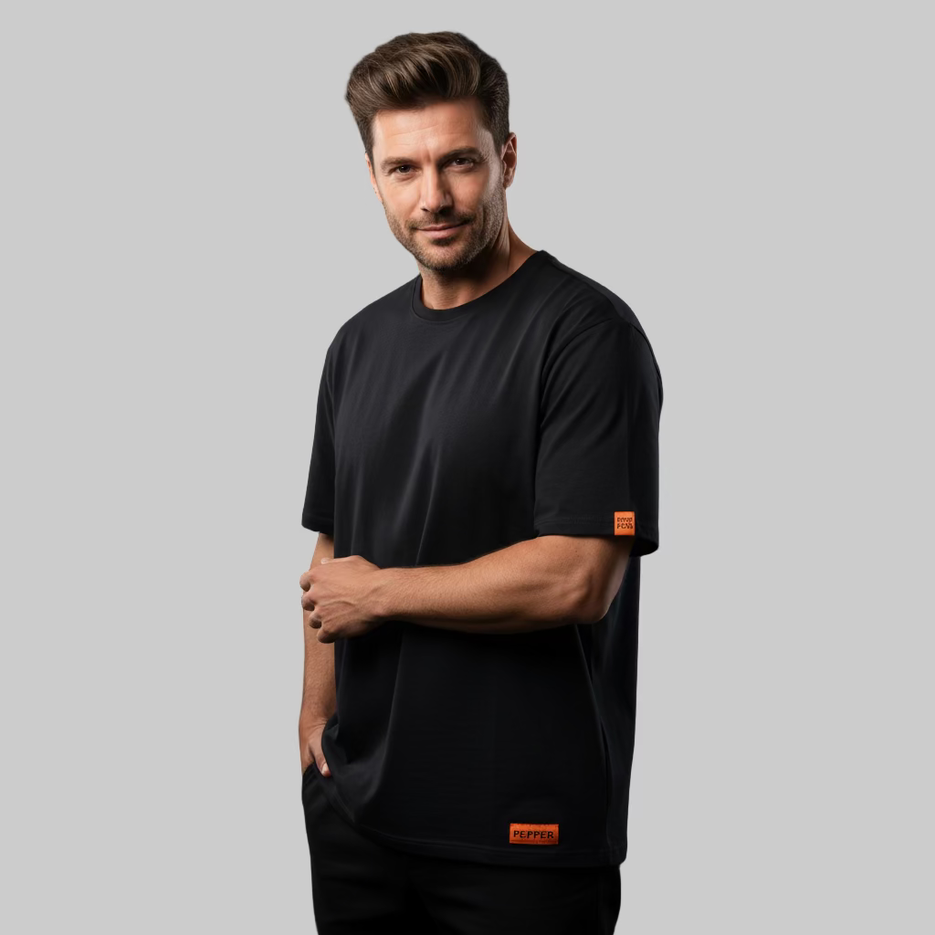 PEPPER UNISEX Black marškinėliai