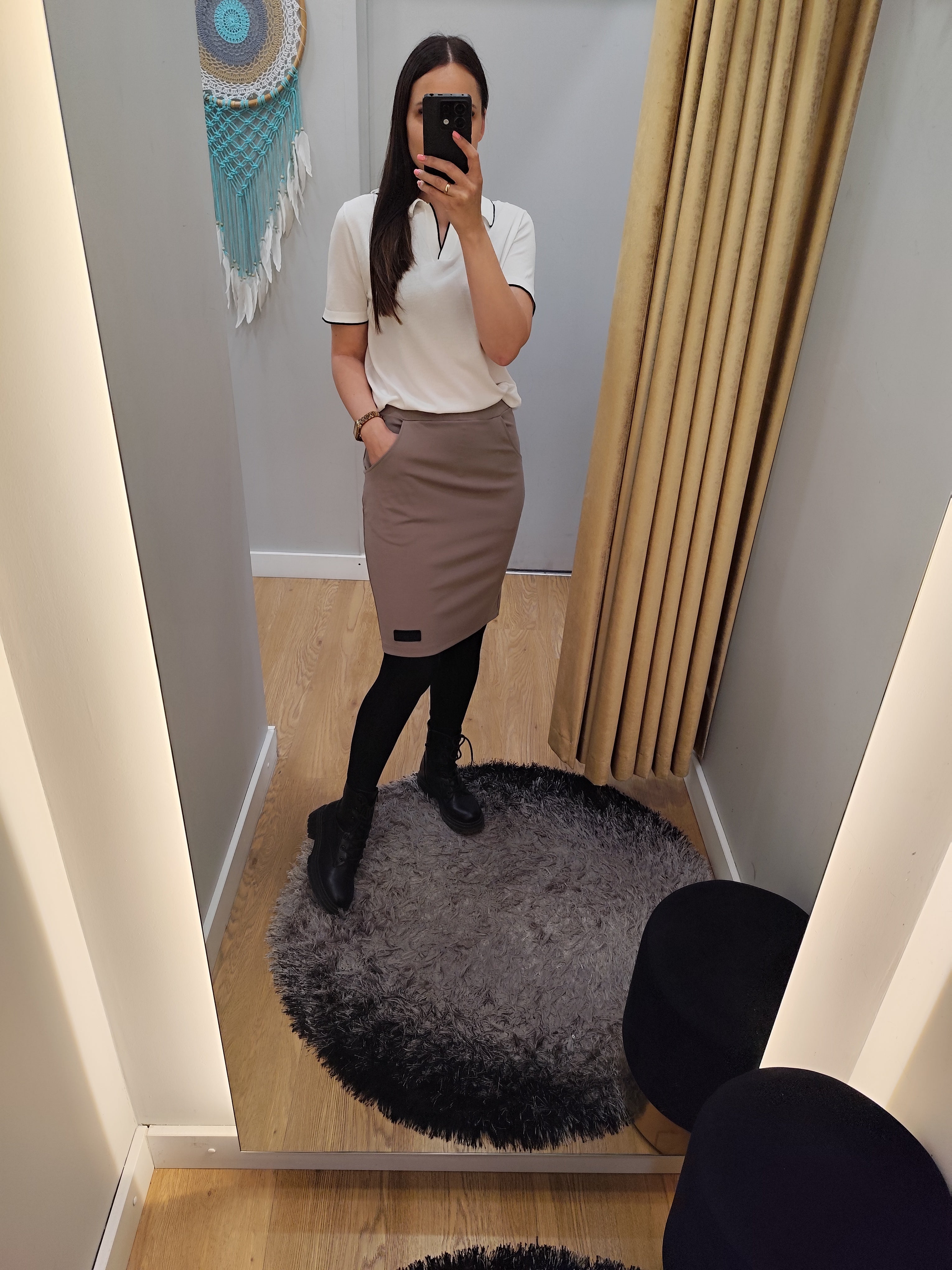PEPPER brown skirt for women 