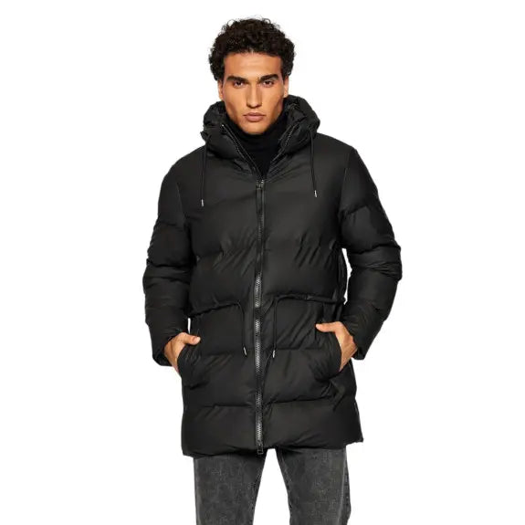 RAINS UNISEX Puffer juoda striukė