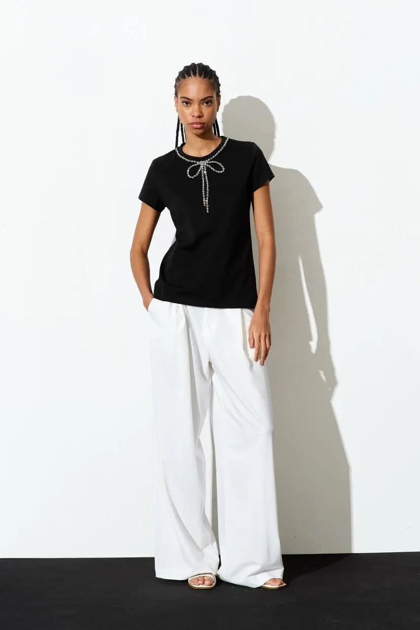 LUMINA black T-shirt for women