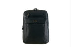Pierre Cardin black leather backpack for men