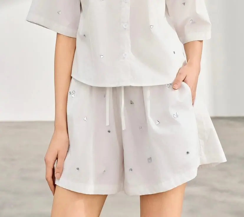 CHANCE OFF white shorts for women