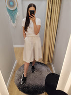 GIOYA &amp; Co Cream White shorts for women