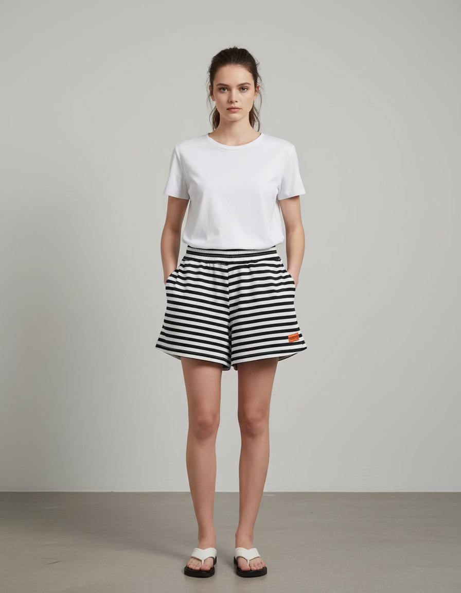 PEPPER Navy one size longer shorts for women