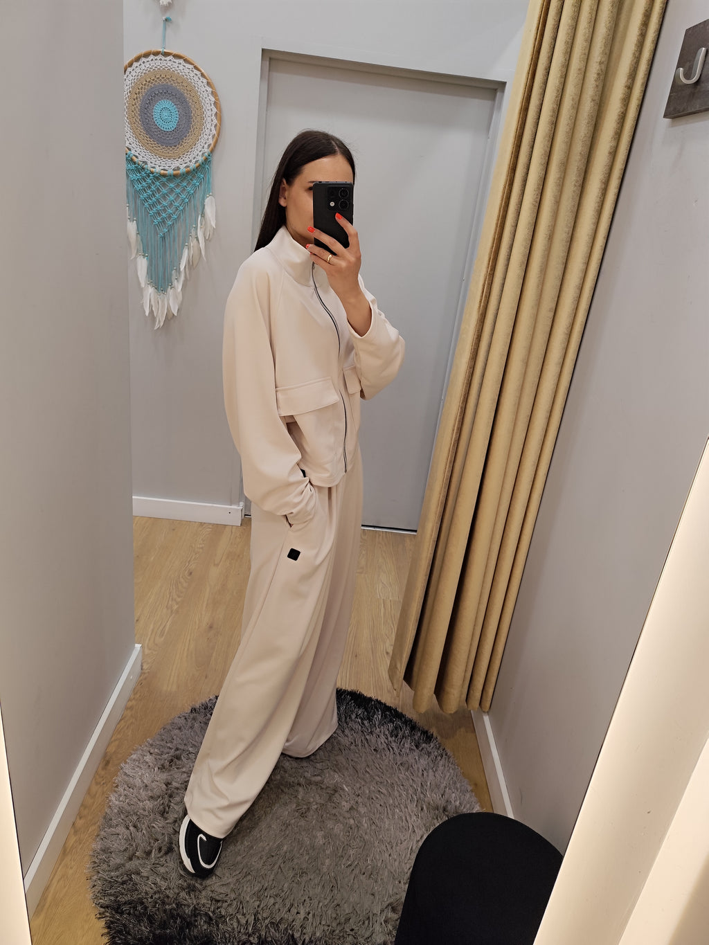 PEPPER Creamy platėjančios kelnės moterims