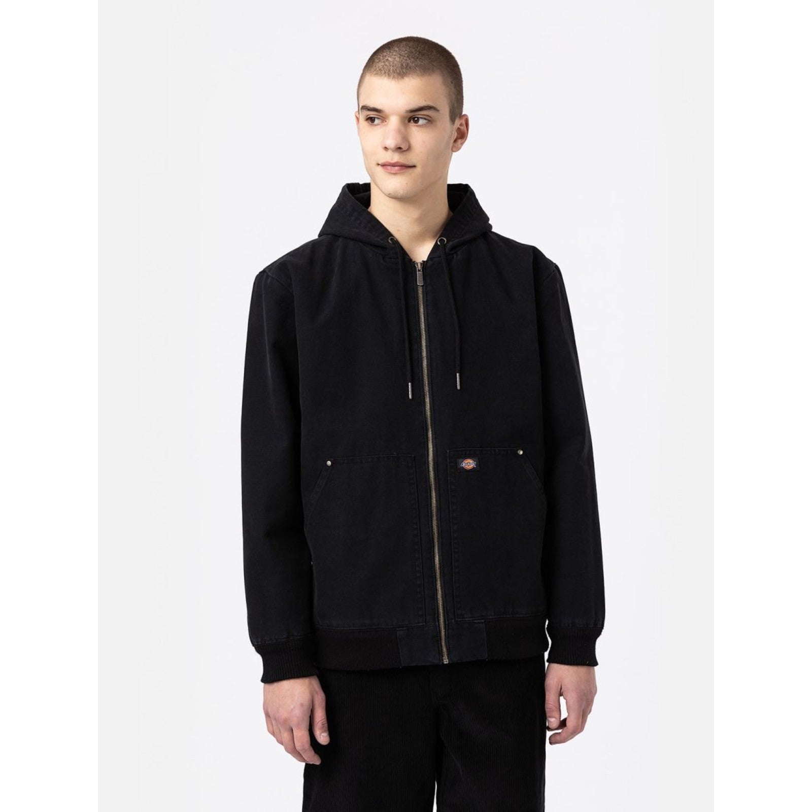 DICKIES juoda striukė su kailiu vyrams
