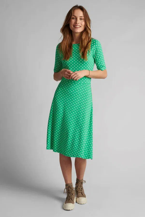 Numph taškuota žalia suknelė